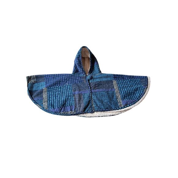 Japanese Boutique Sherpa Lined Patchwork Cape Poncho One Size - Picture 2 of 9